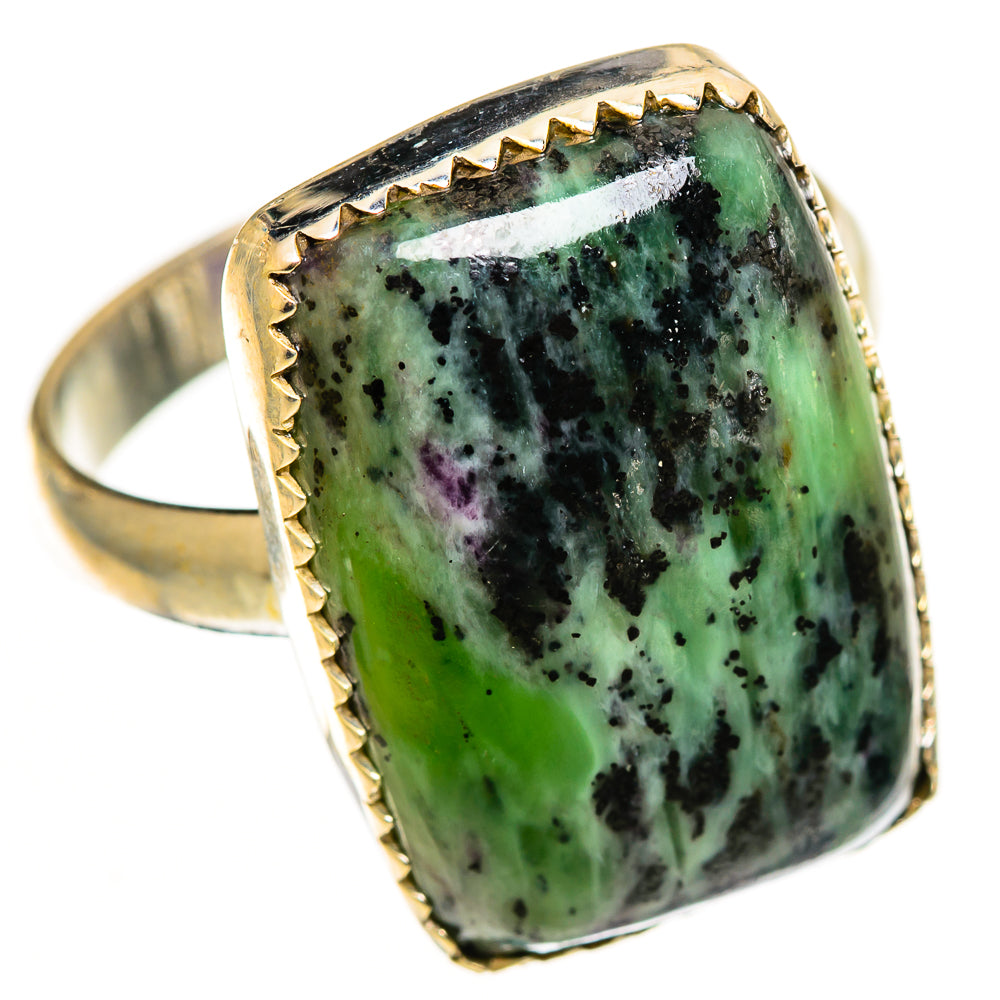 Ruby Zoisite Rings handcrafted by Ana Silver Co - RING112303 - Photo 2