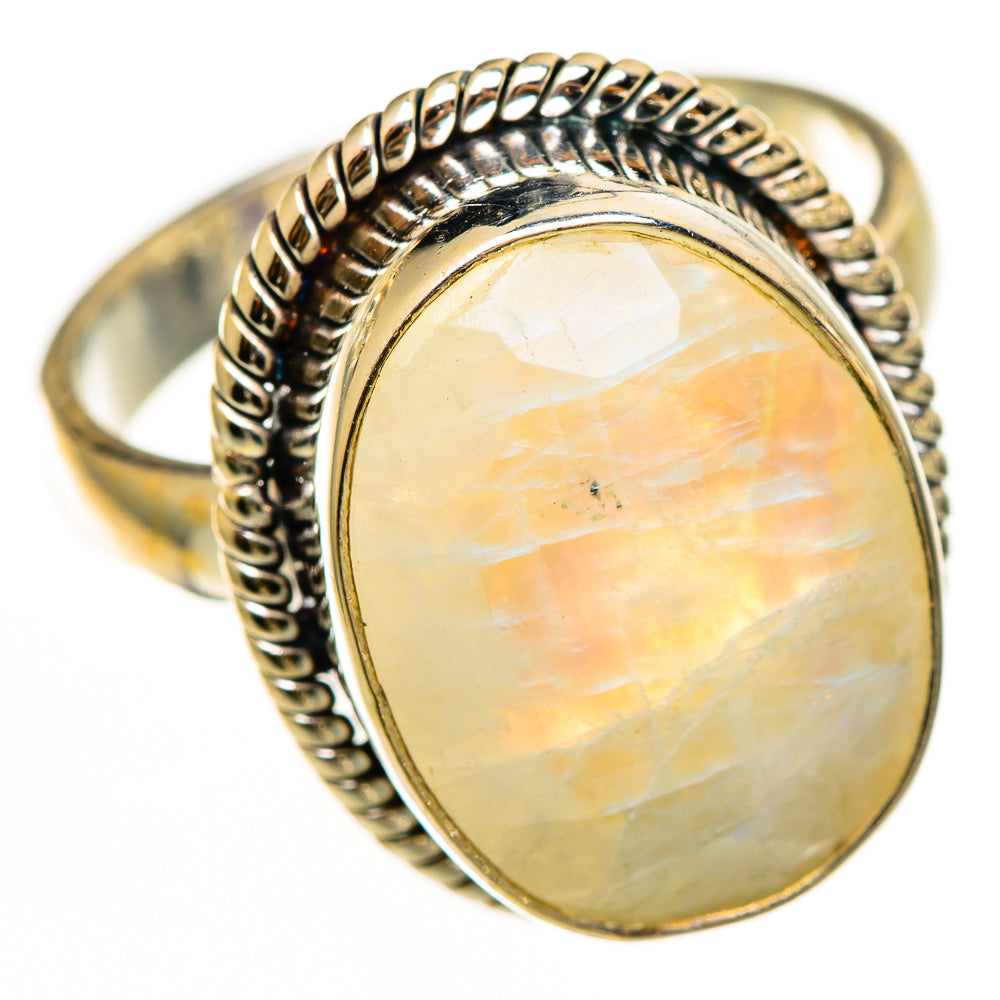 Rainbow Moonstone Rings handcrafted by Ana Silver Co - RING112315 - Photo 2