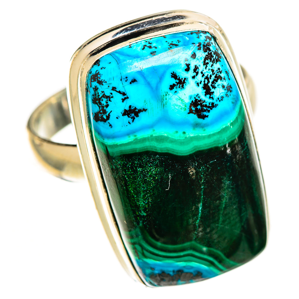 Malachite In Chrysocolla Rings handcrafted by Ana Silver Co - RING112343 - Photo 2
