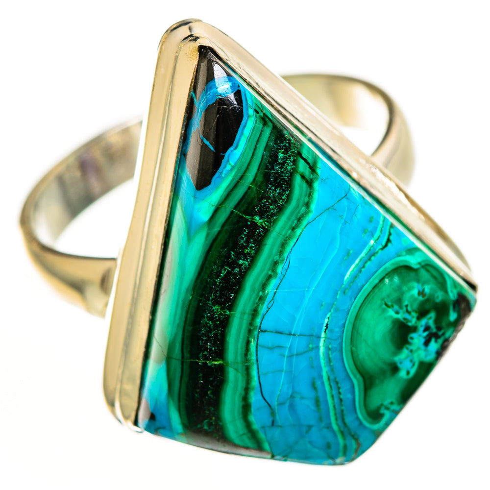 Malachite In Chrysocolla Rings handcrafted by Ana Silver Co - RING112394 - Photo 2