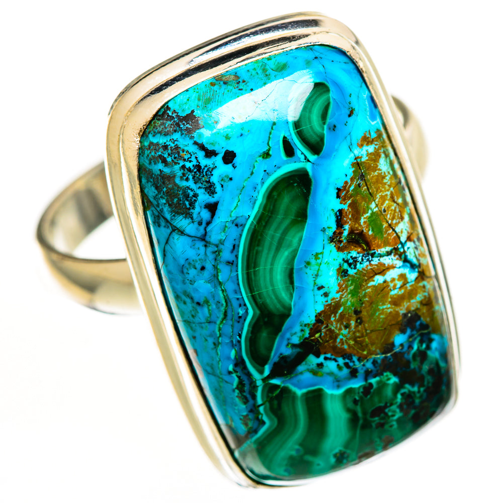 Malachite In Chrysocolla Rings handcrafted by Ana Silver Co - RING112440 - Photo 2