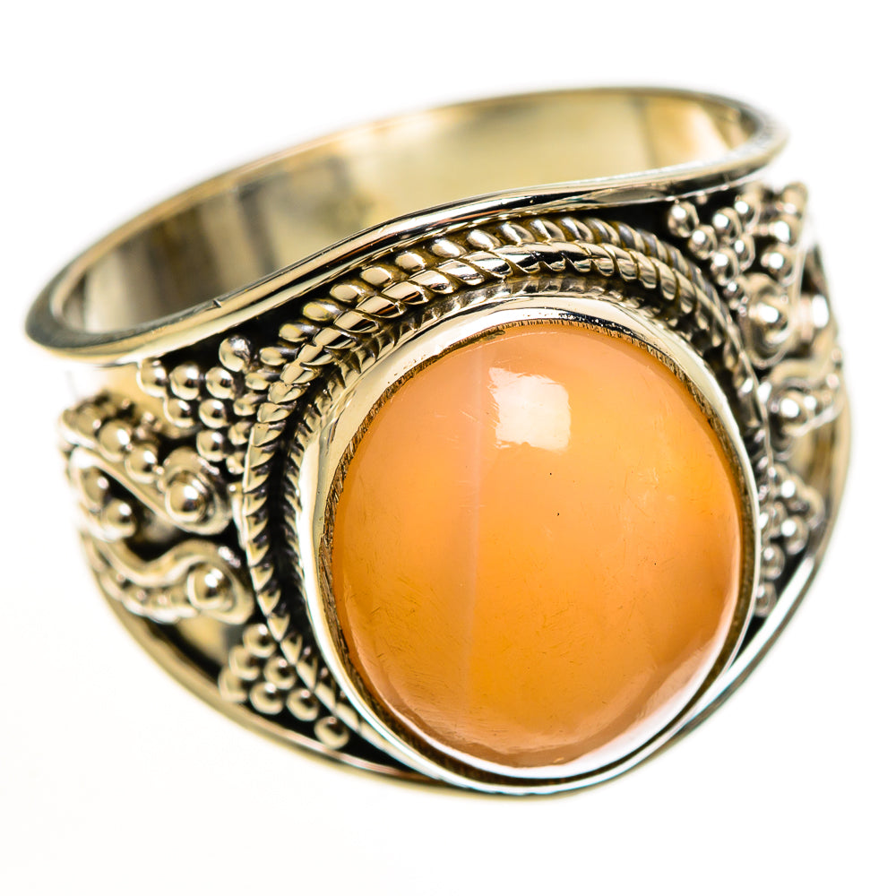 Peach Moonstone Rings handcrafted by Ana Silver Co - RING112563 - Photo 2