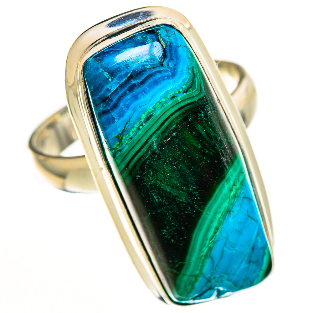 Malachite In Chrysocolla Rings handcrafted by Ana Silver Co - RING112583 - Photo 2