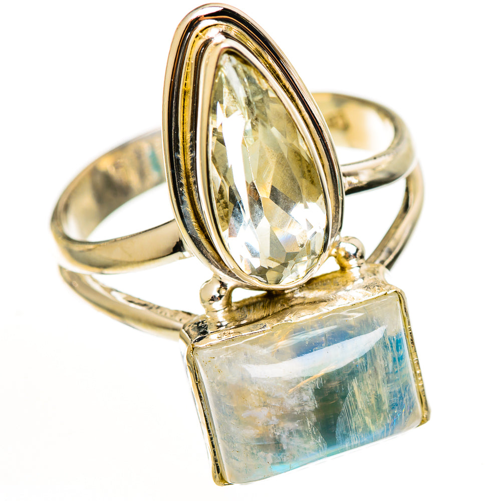 Rainbow Moonstone Rings handcrafted by Ana Silver Co - RING112594 - Photo 2