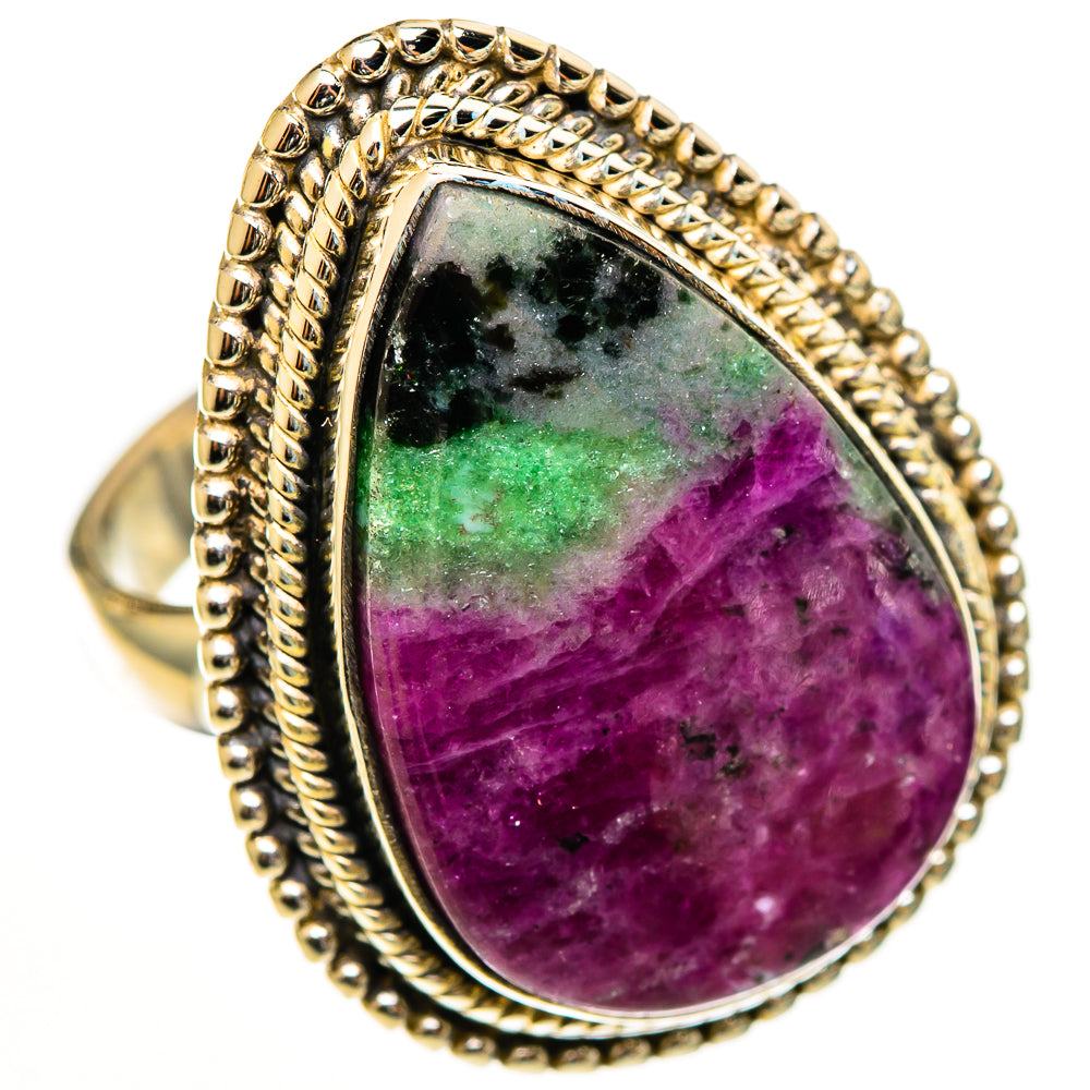 Ruby Zoisite Rings handcrafted by Ana Silver Co - RING112650 - Photo 2