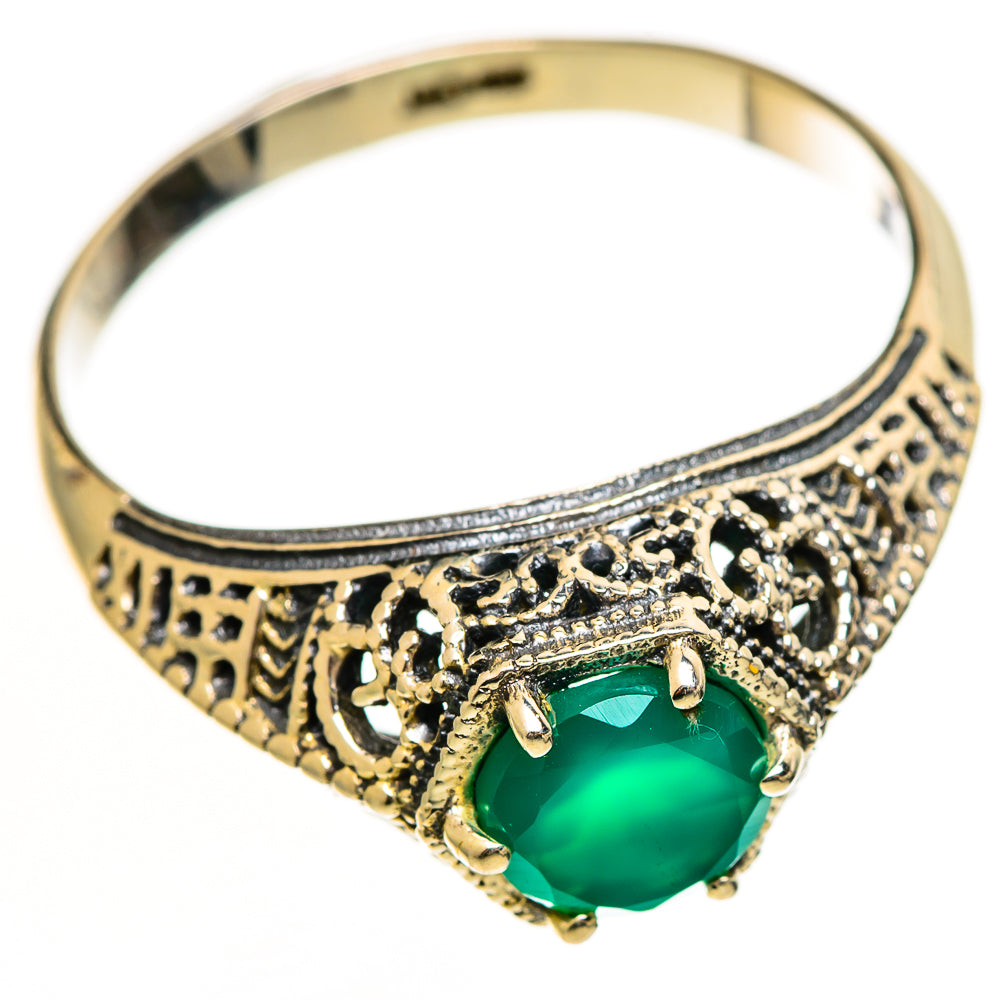 Green Onyx Rings handcrafted by Ana Silver Co - RING112694 - Photo 2