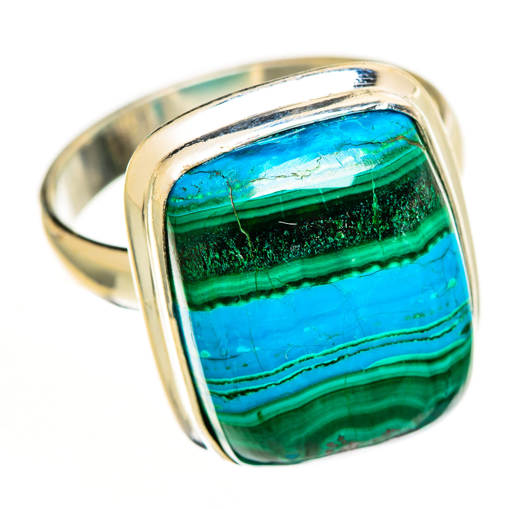 Malachite In Chrysocolla Rings handcrafted by Ana Silver Co - RING112715 - Photo 2