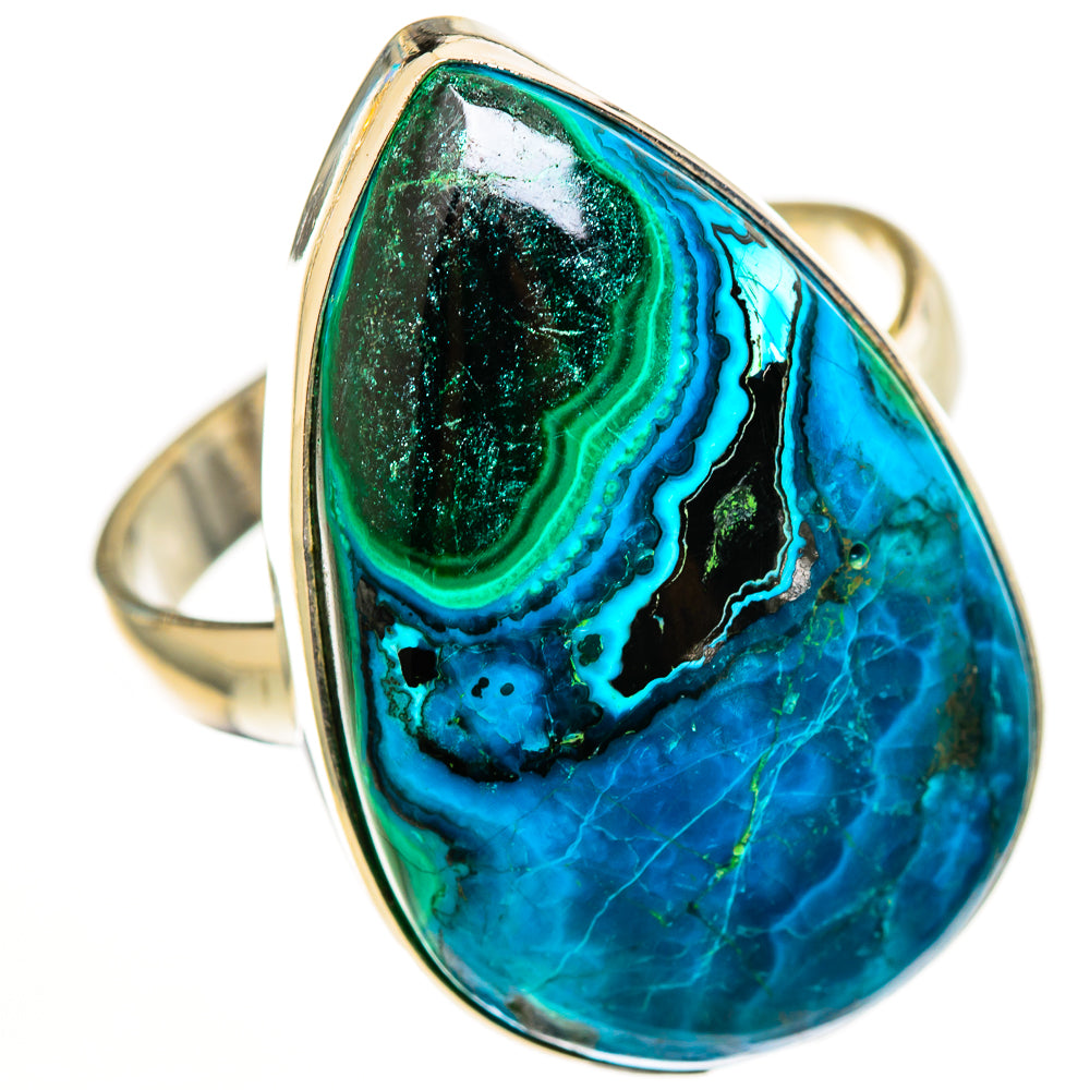 Malachite In Chrysocolla Rings handcrafted by Ana Silver Co - RING112751 - Photo 2