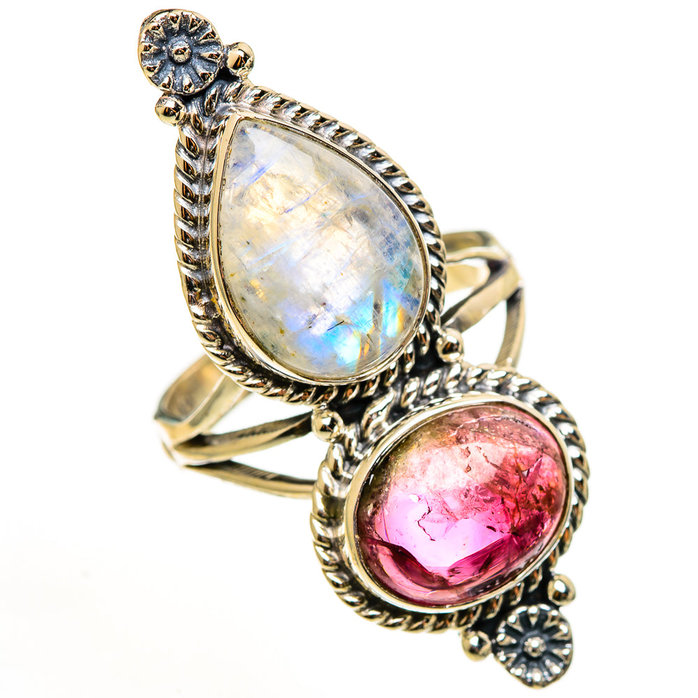 Rainbow Moonstone Rings handcrafted by Ana Silver Co - RING112778 - Photo 2
