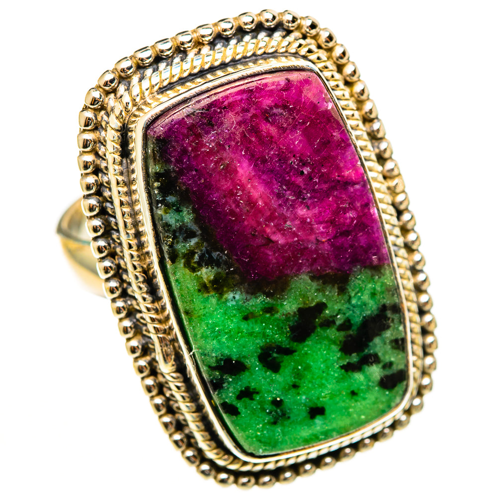 Ruby Zoisite Rings handcrafted by Ana Silver Co - RING112797 - Photo 2