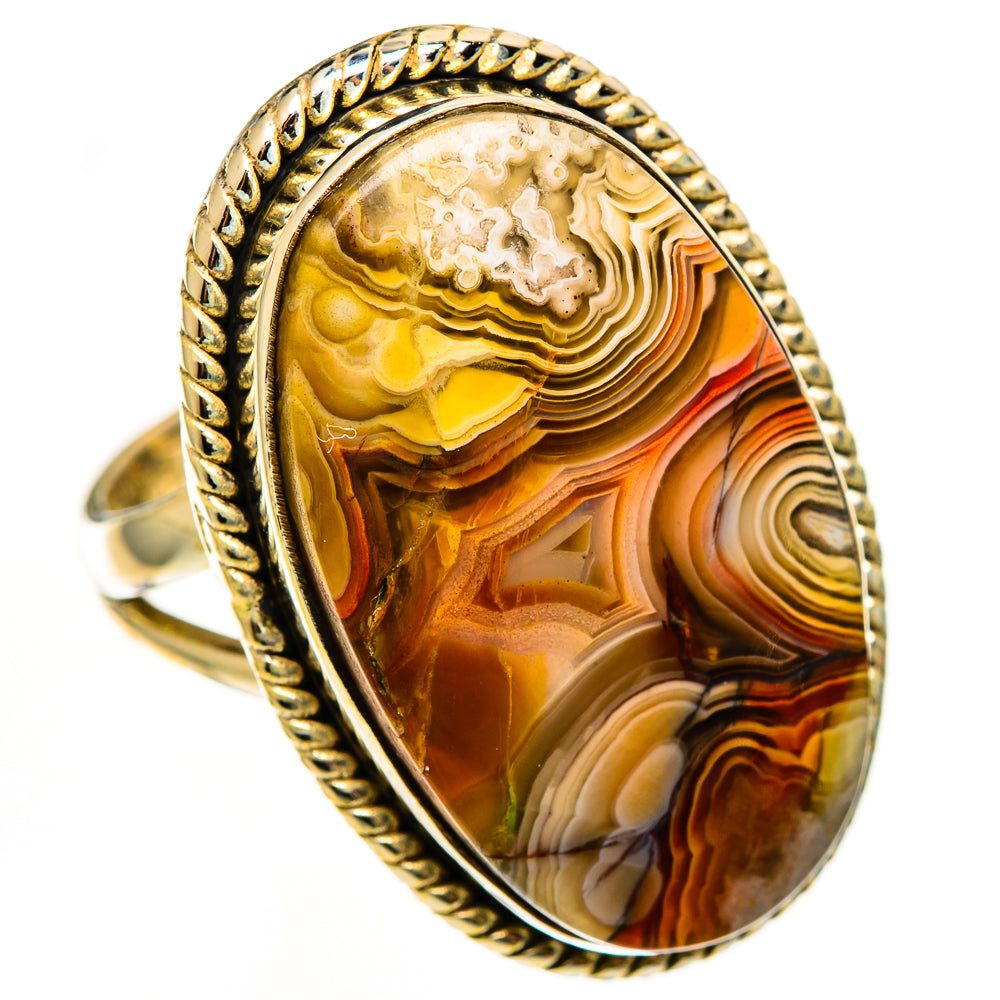 Crazy Lace Agate Rings handcrafted by Ana Silver Co - RING112881 - Photo 2