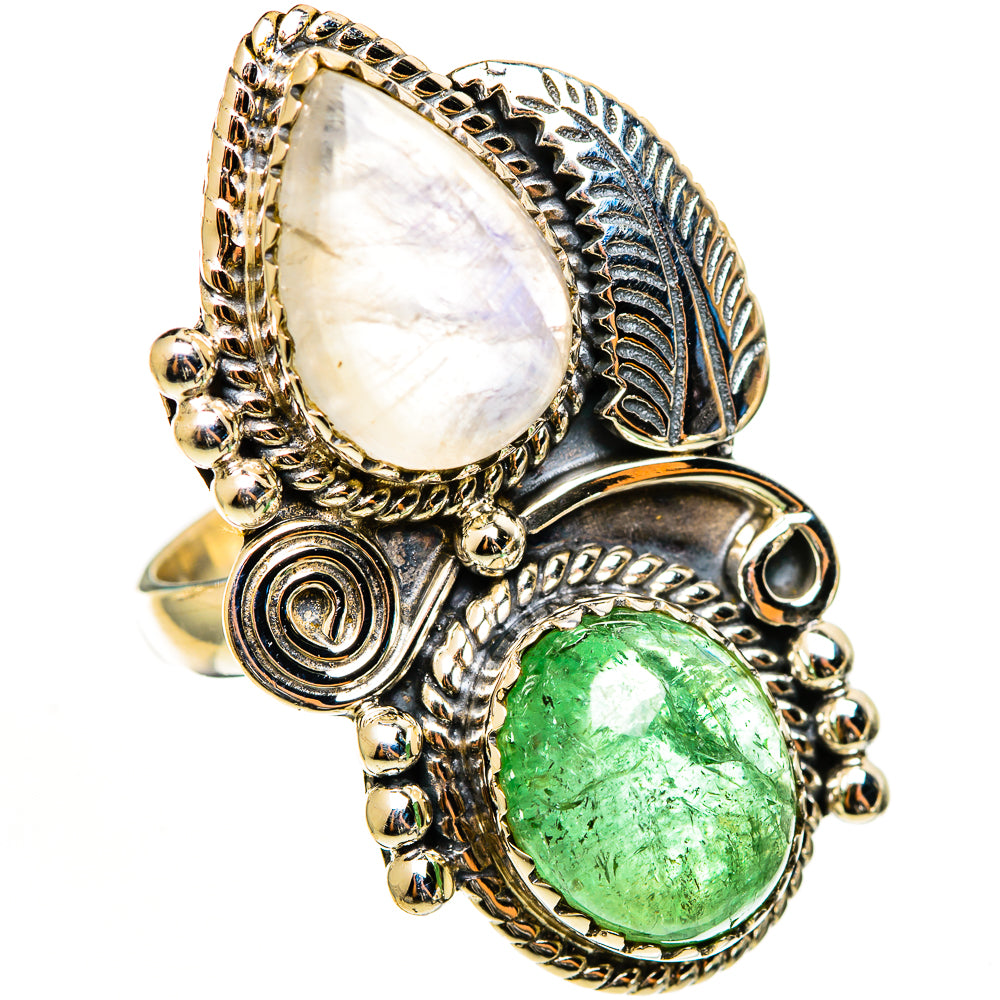 Rainbow Moonstone Rings handcrafted by Ana Silver Co - RING112904 - Photo 2