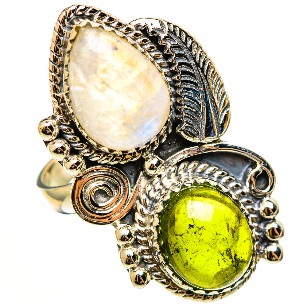 Rainbow Moonstone Rings handcrafted by Ana Silver Co - RING112932 - Photo 2