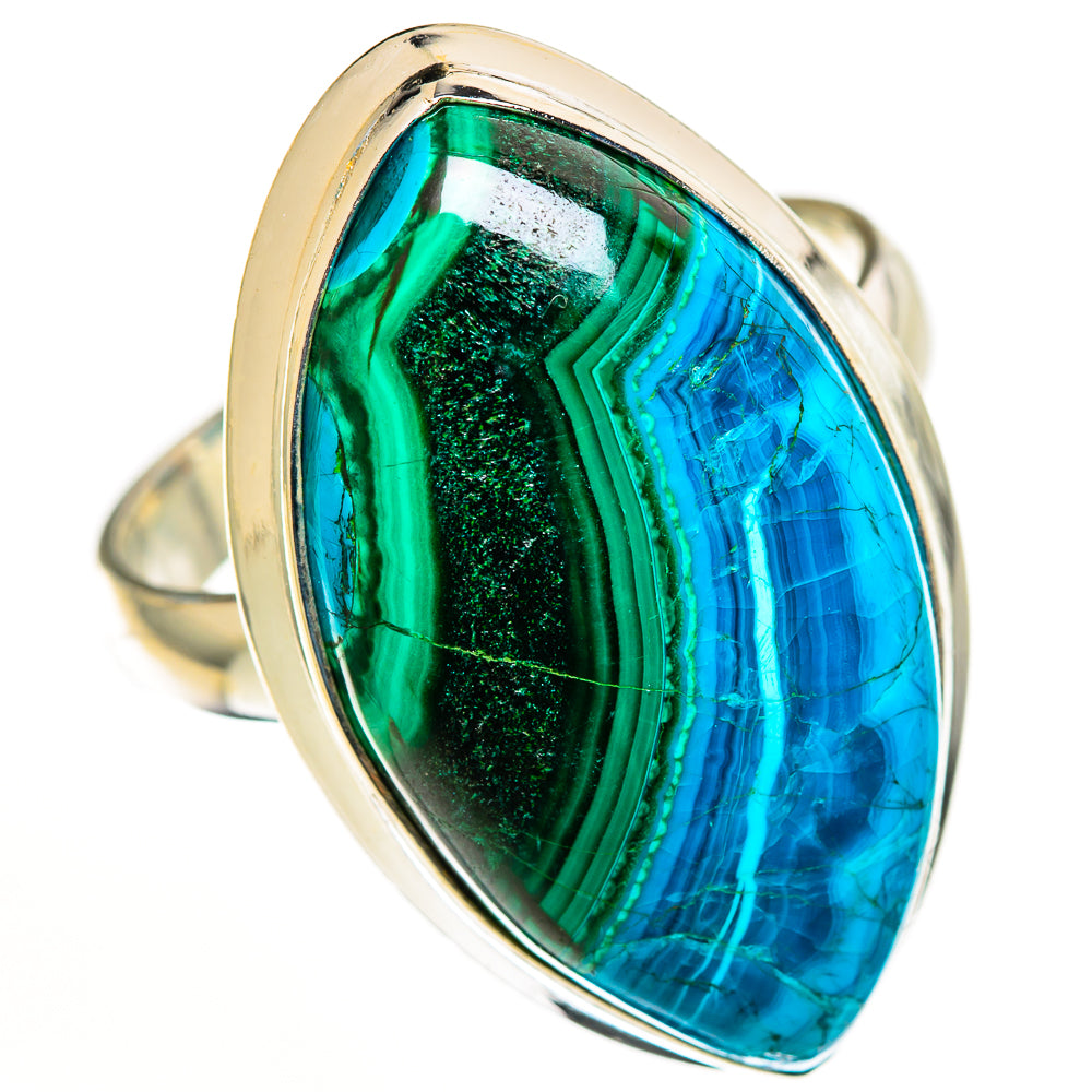 Malachite In Chrysocolla Rings handcrafted by Ana Silver Co - RING112981 - Photo 2