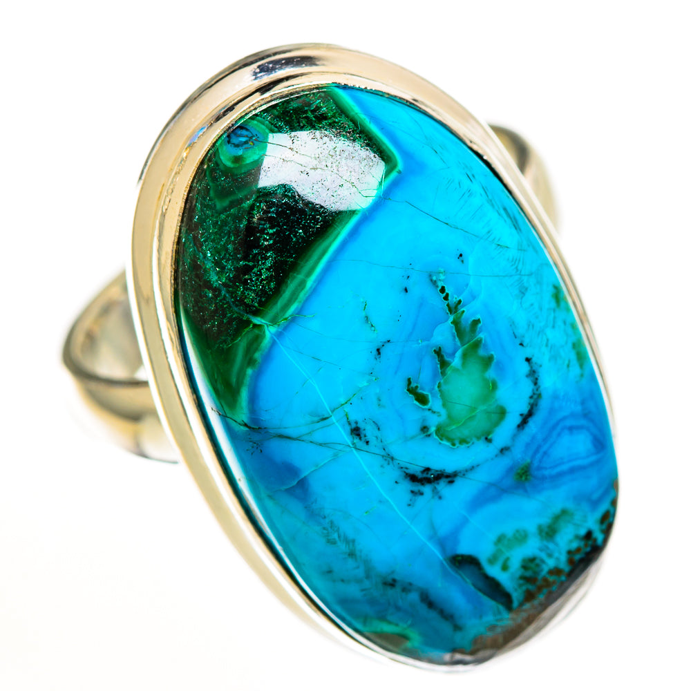 Malachite In Chrysocolla Rings handcrafted by Ana Silver Co - RING113010 - Photo 2