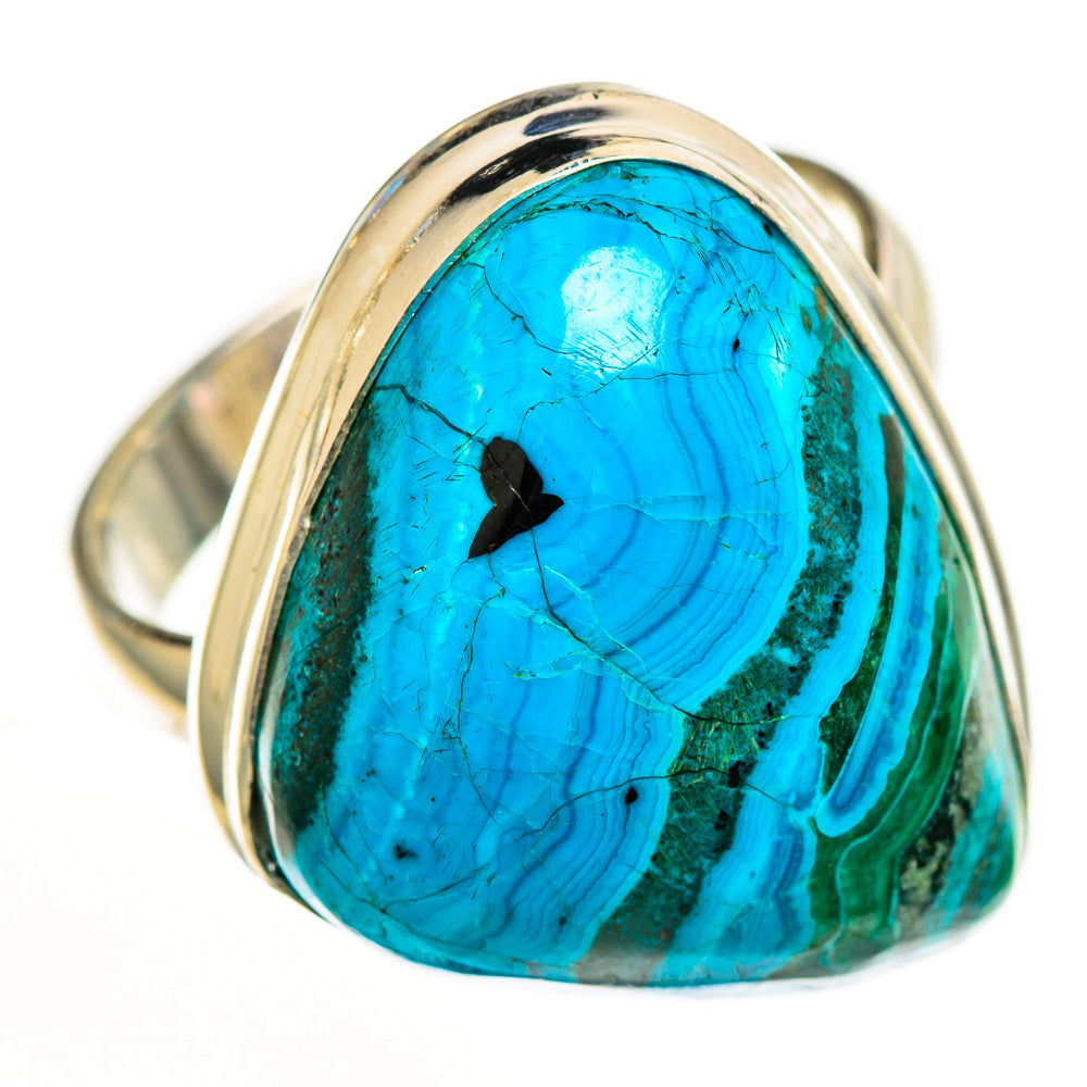 Malachite In Chrysocolla Rings handcrafted by Ana Silver Co - RING113014 - Photo 2
