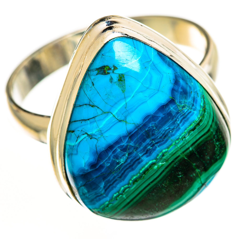Malachite In Chrysocolla Rings handcrafted by Ana Silver Co - RING113046 - Photo 2