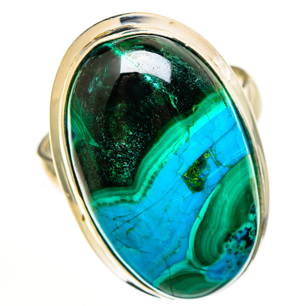 Malachite In Chrysocolla Rings handcrafted by Ana Silver Co - RING113048 - Photo 2