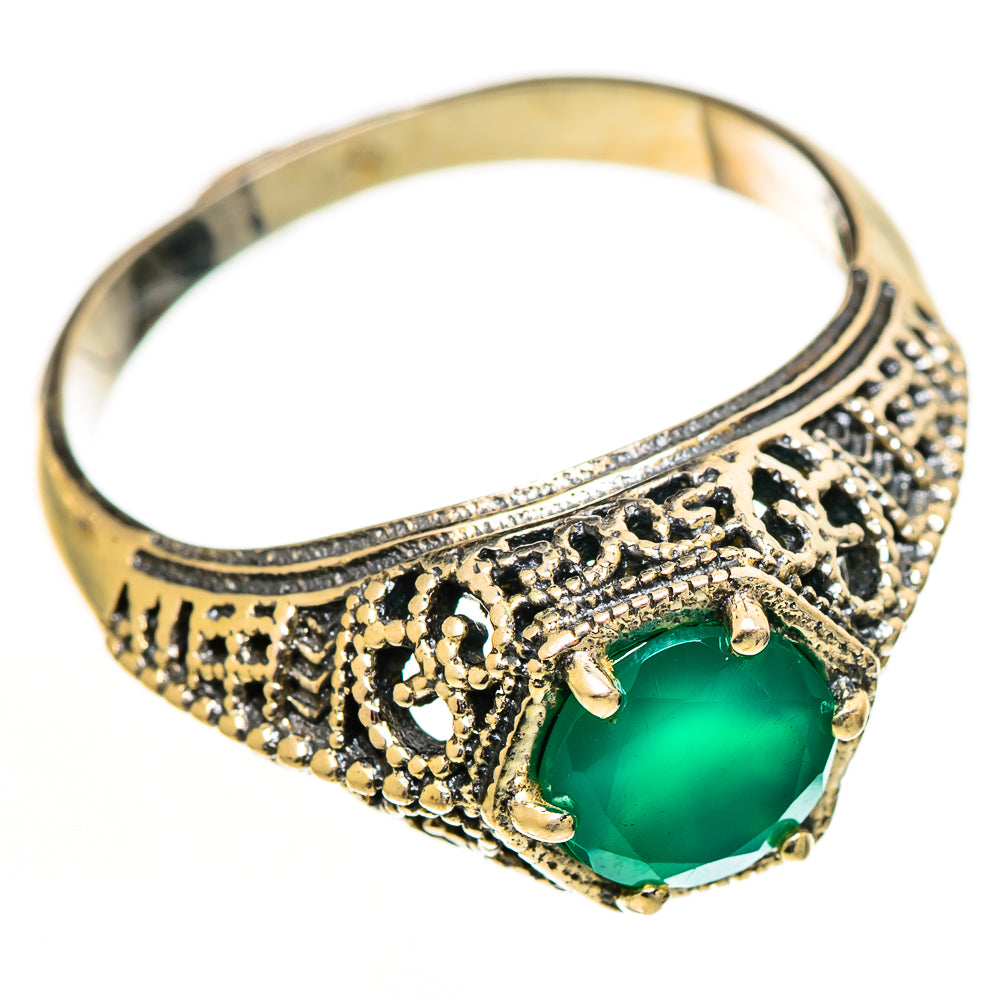 Green Onyx Rings handcrafted by Ana Silver Co - RING113056 - Photo 2