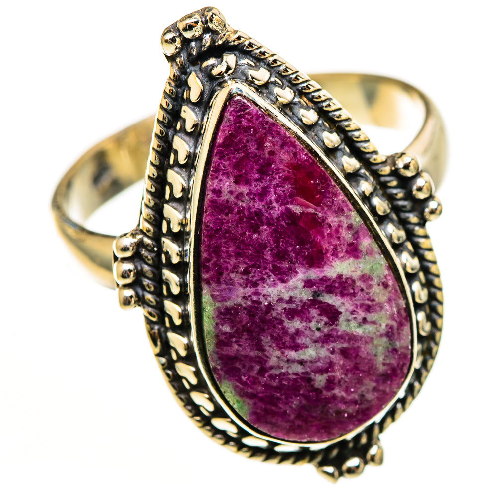Ruby Zoisite Rings handcrafted by Ana Silver Co - RING113124 - Photo 2