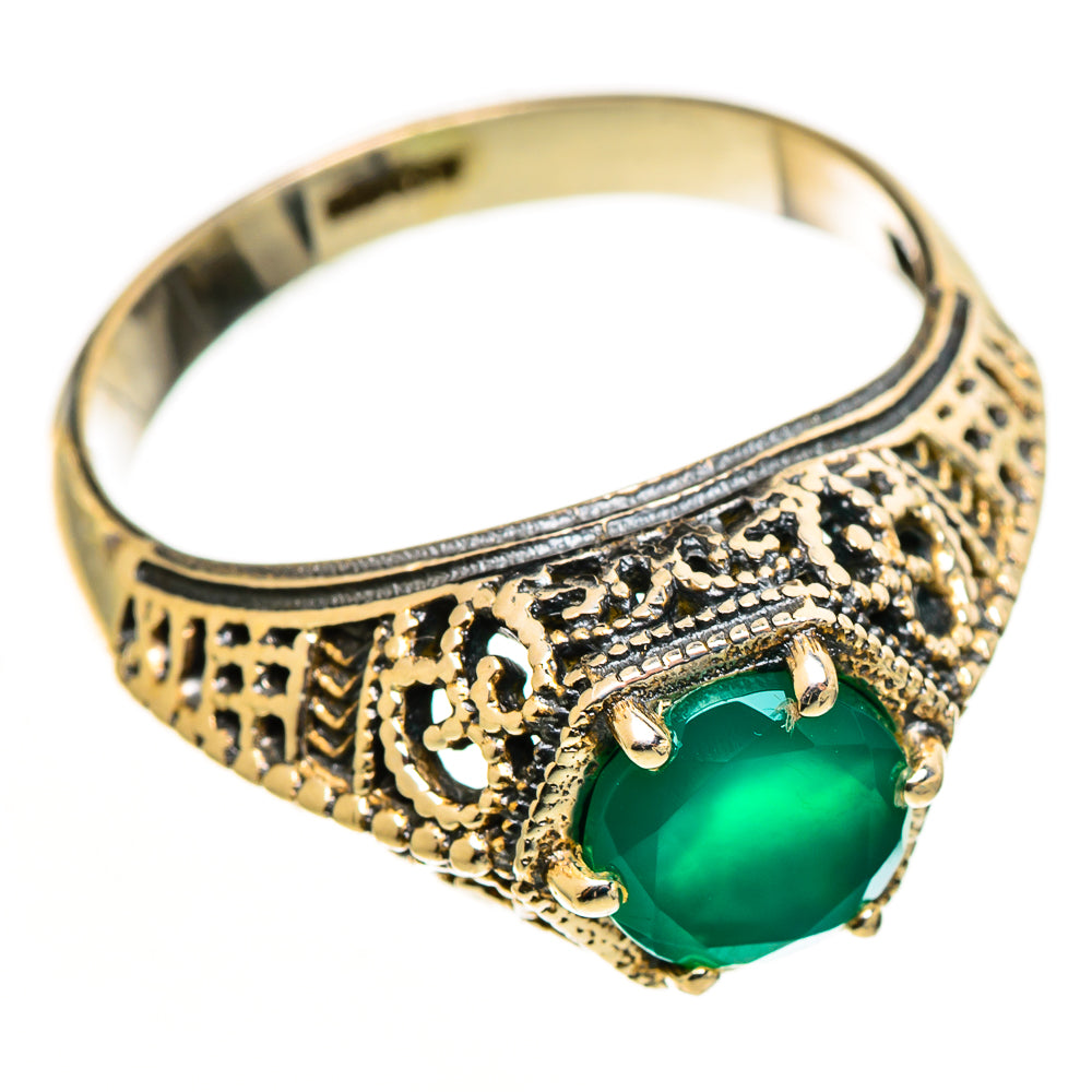 Green Onyx Rings handcrafted by Ana Silver Co - RING113146 - Photo 2