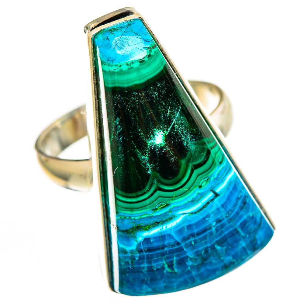Malachite In Chrysocolla Rings handcrafted by Ana Silver Co - RING113212 - Photo 2
