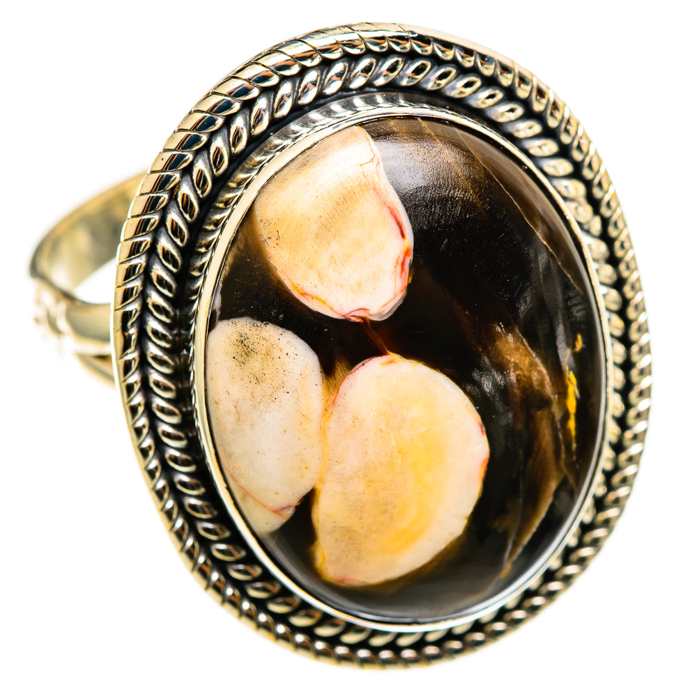 Peanut Wood Jasper Rings handcrafted by Ana Silver Co - RING113258 - Photo 2