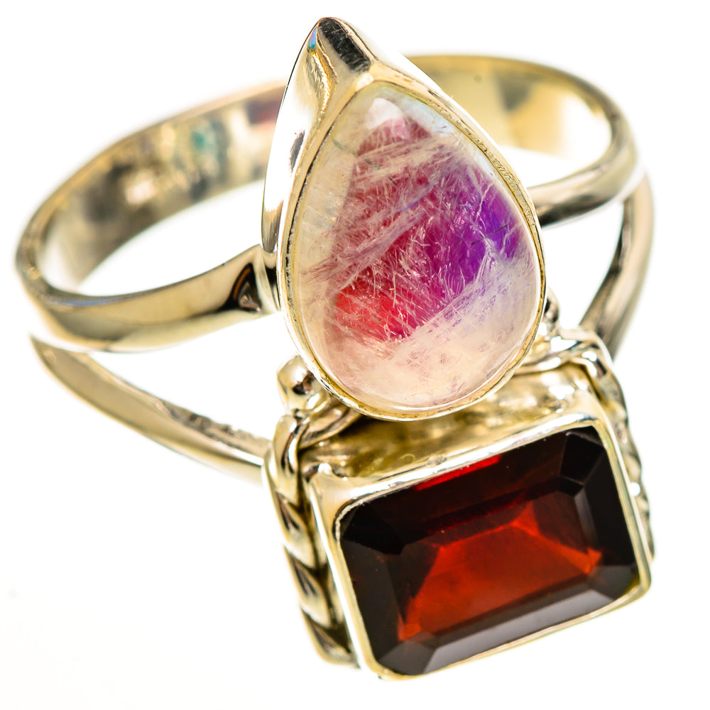 Pink Moonstone Rings handcrafted by Ana Silver Co - RING113421 - Photo 2