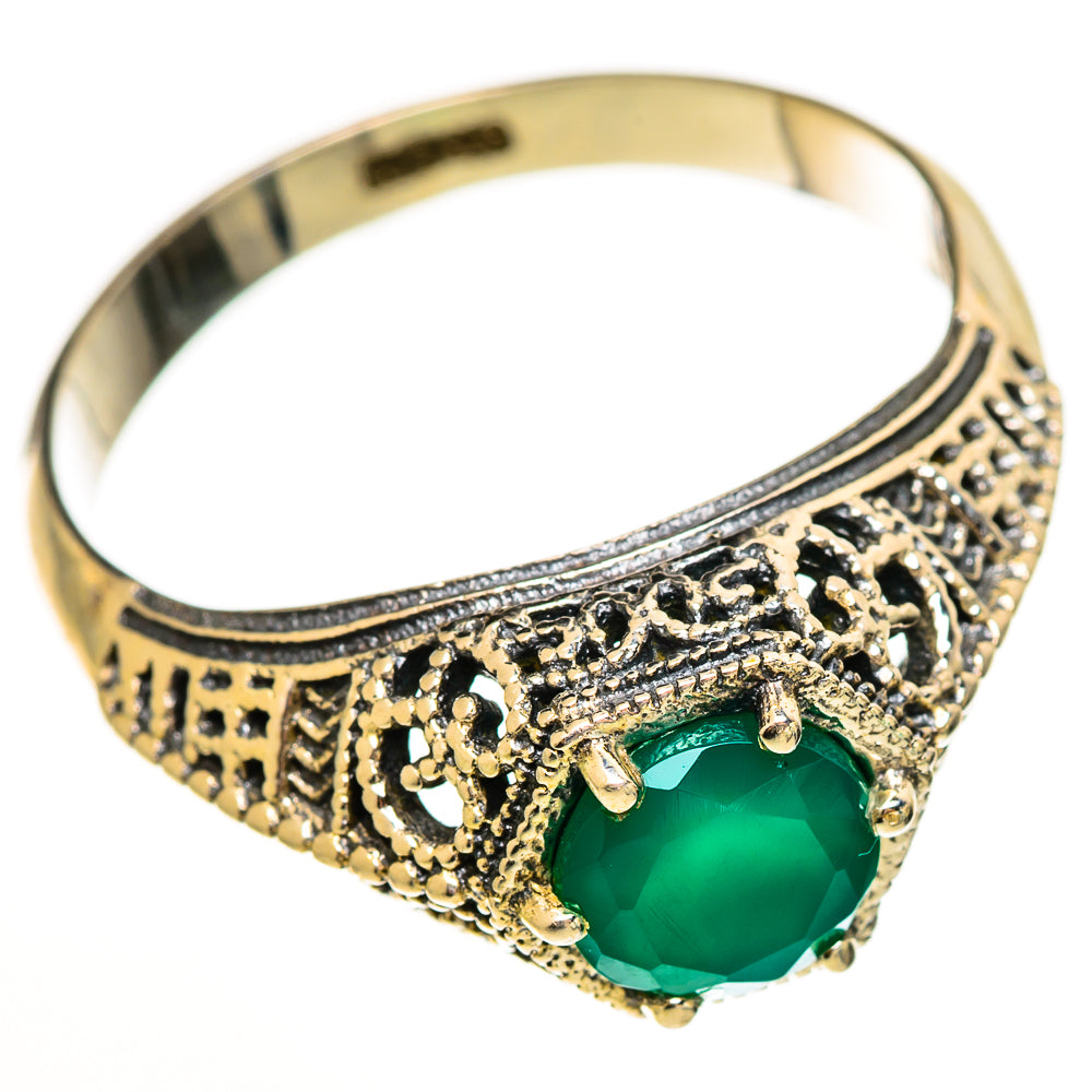 Green Onyx Rings handcrafted by Ana Silver Co - RING113454 - Photo 2
