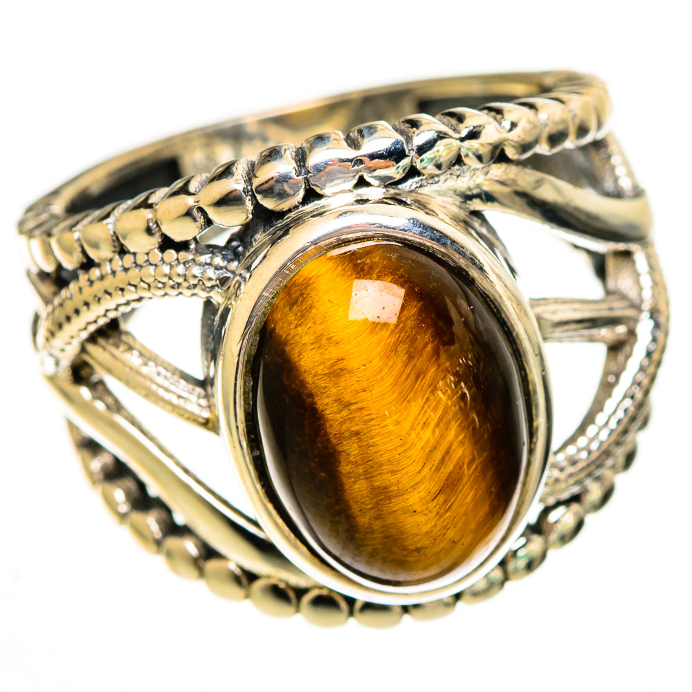 Tiger Eye Rings handcrafted by Ana Silver Co - RING113473 - Photo 2