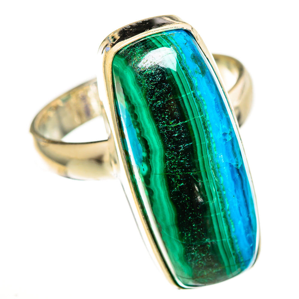 Malachite In Chrysocolla Rings handcrafted by Ana Silver Co - RING113478 - Photo 2