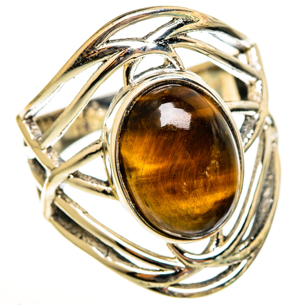 Tiger Eye Rings handcrafted by Ana Silver Co - RING113502 - Photo 2