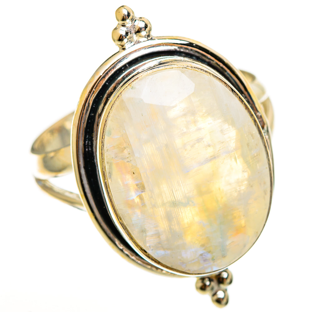 Rainbow Moonstone Rings handcrafted by Ana Silver Co - RING113509 - Photo 2