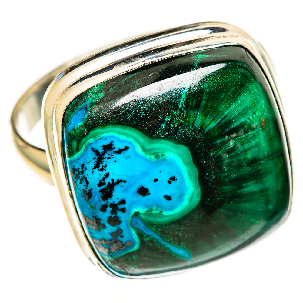 Malachite In Chrysocolla Rings handcrafted by Ana Silver Co - RING113594 - Photo 2