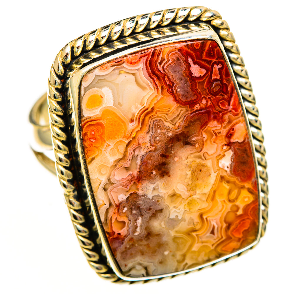Crazy Lace Agate Rings handcrafted by Ana Silver Co - RING113602 - Photo 2