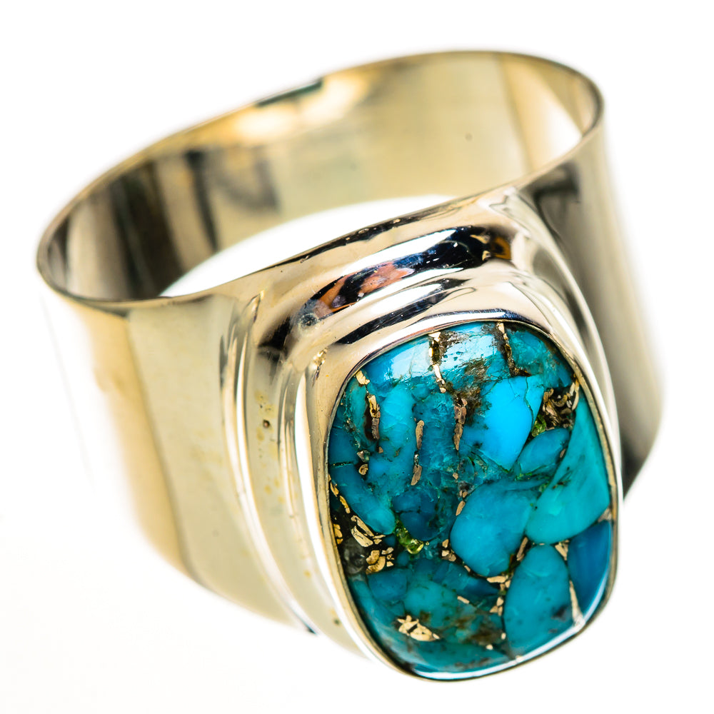 Blue Copper Composite Turquoise Rings handcrafted by Ana Silver Co - RING113693 - Photo 2