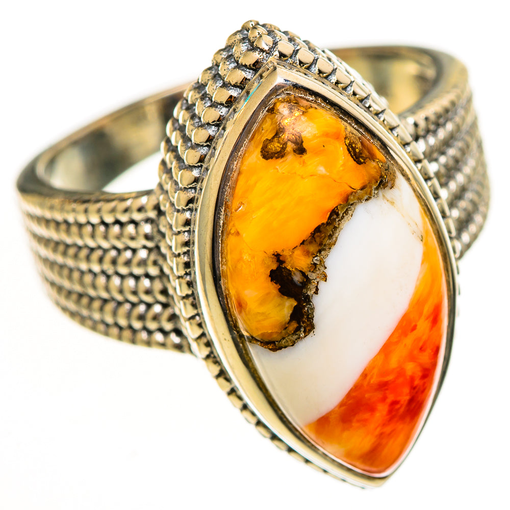 Spiny Oyster Turquoise Rings handcrafted by Ana Silver Co - RING113842 - Photo 2