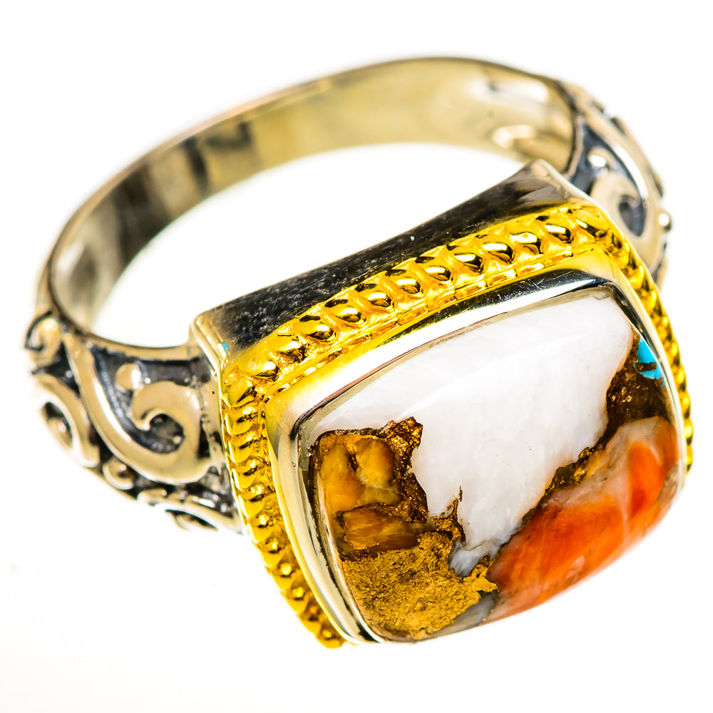 Spiny Oyster Turquoise Rings handcrafted by Ana Silver Co - RING113859 - Photo 2