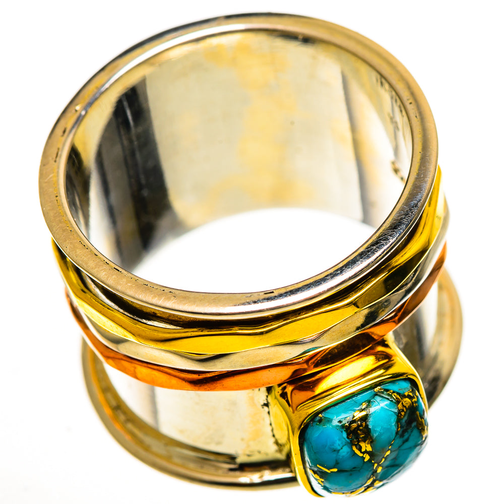 Blue Copper Composite Turquoise Rings handcrafted by Ana Silver Co - RING113899 - Photo 2