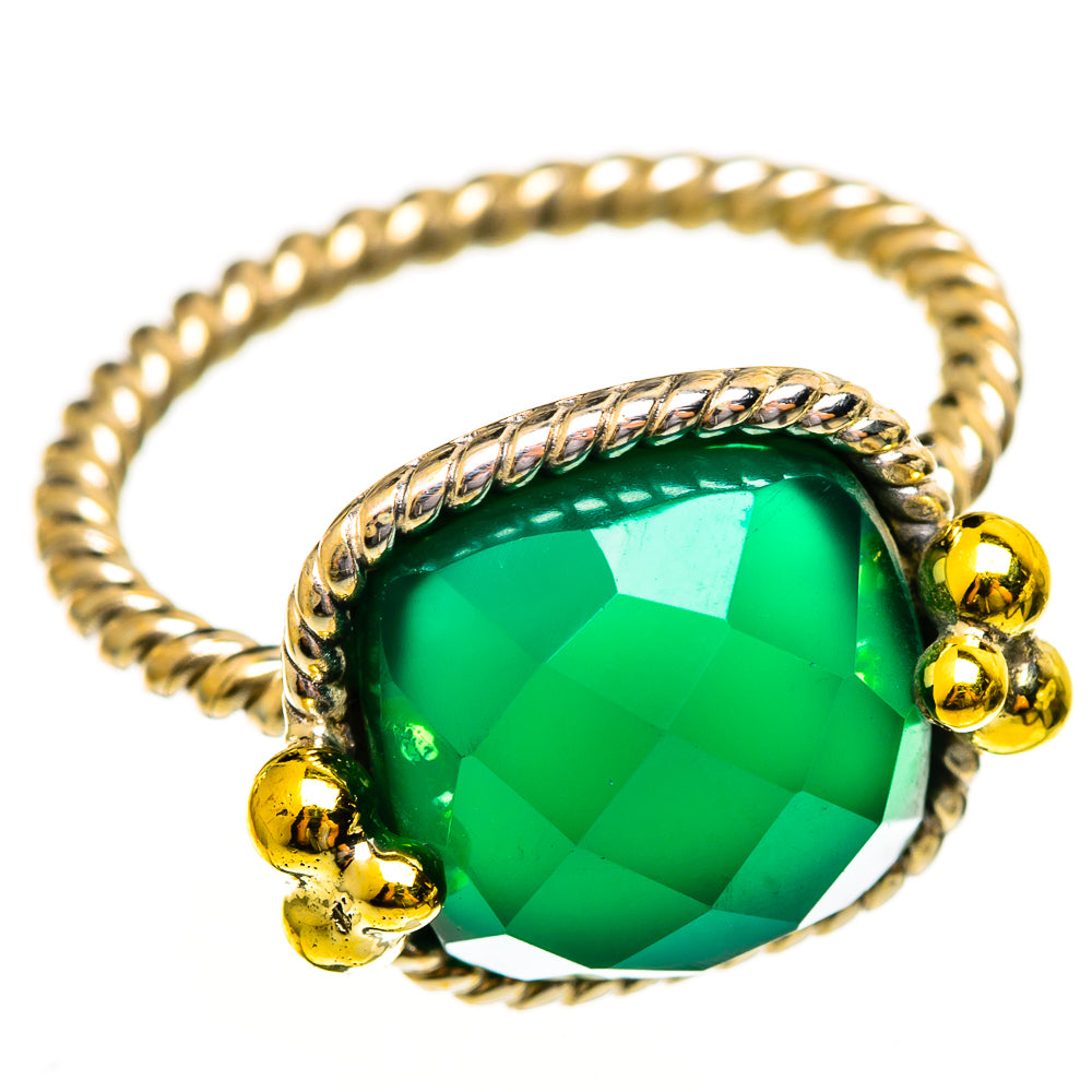 Green Onyx Rings handcrafted by Ana Silver Co - RING113904 - Photo 2