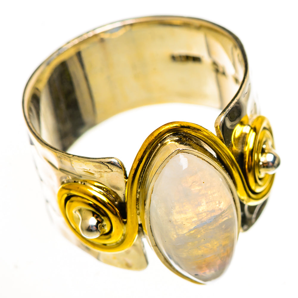 Rainbow Moonstone Rings handcrafted by Ana Silver Co - RING113921 - Photo 2