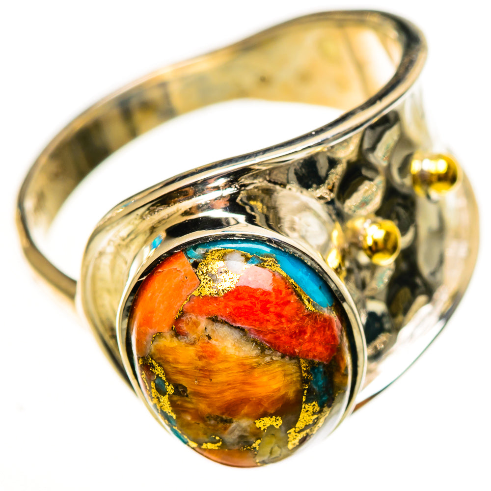 Spiny Oyster Turquoise Rings handcrafted by Ana Silver Co - RING113923 - Photo 2