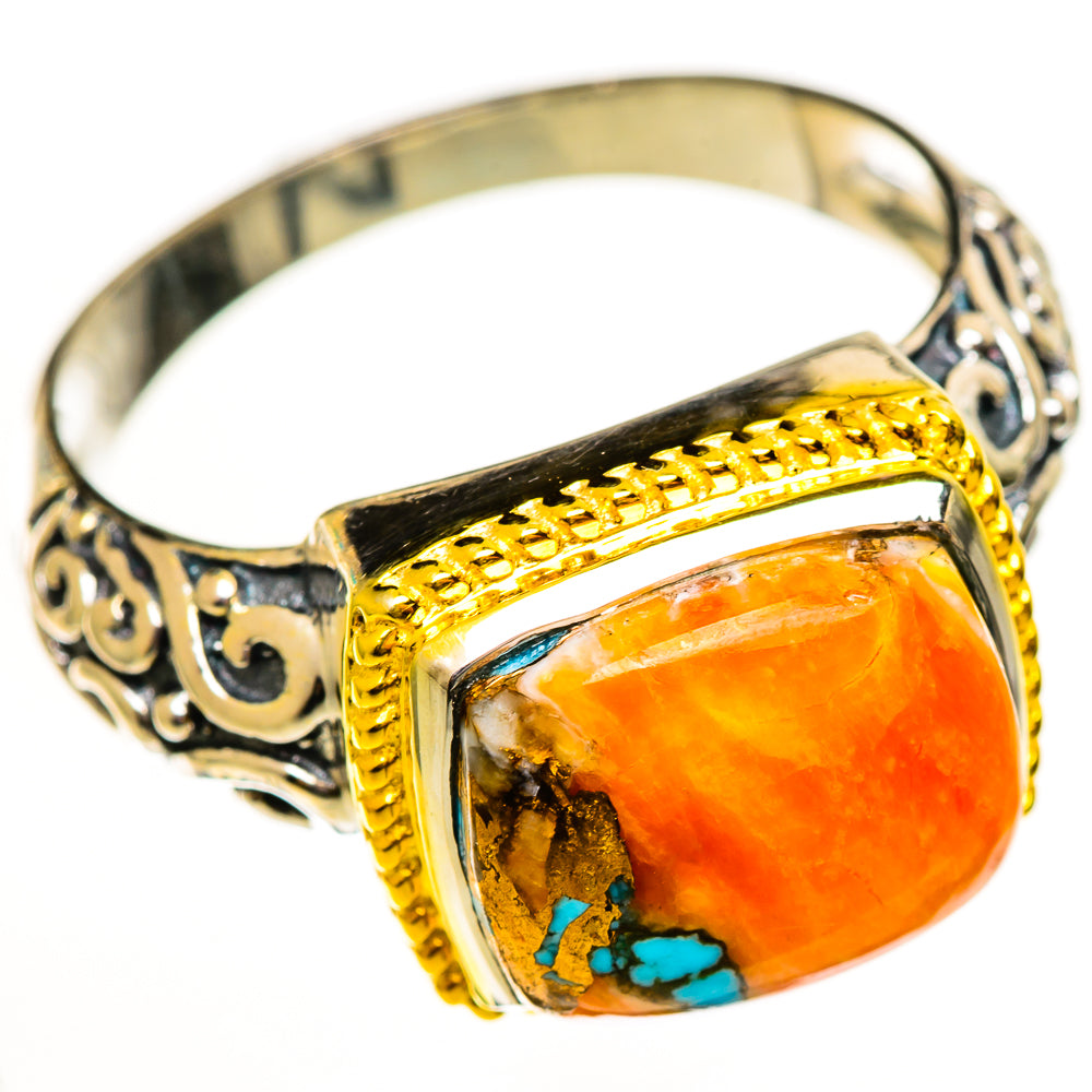 Spiny Oyster Turquoise Rings handcrafted by Ana Silver Co - RING113980 - Photo 2