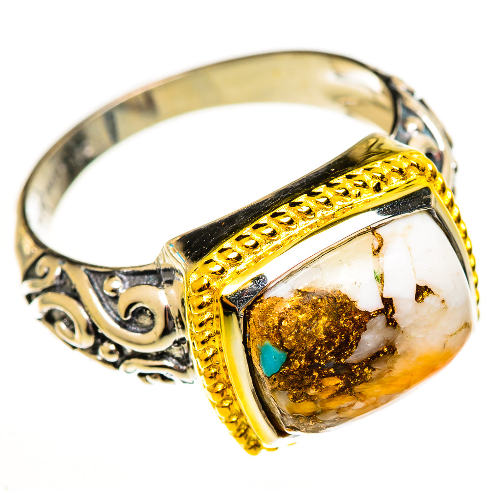 Spiny Oyster Turquoise Rings handcrafted by Ana Silver Co - RING114029 - Photo 2
