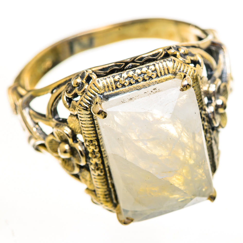 Rainbow Moonstone Rings handcrafted by Ana Silver Co - RING114051 - Photo 2