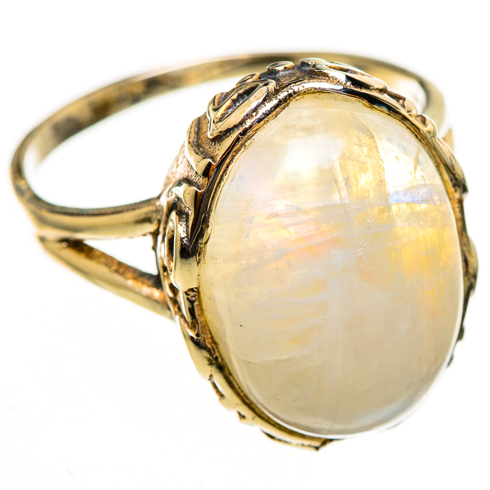 Rainbow Moonstone Rings handcrafted by Ana Silver Co - RING114073 - Photo 2
