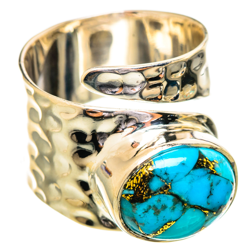Blue Copper Composite Turquoise Rings handcrafted by Ana Silver Co - RING114177 - Photo 2