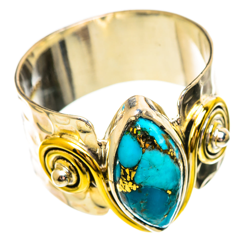 Blue Copper Composite Turquoise Rings handcrafted by Ana Silver Co - RING114179 - Photo 2