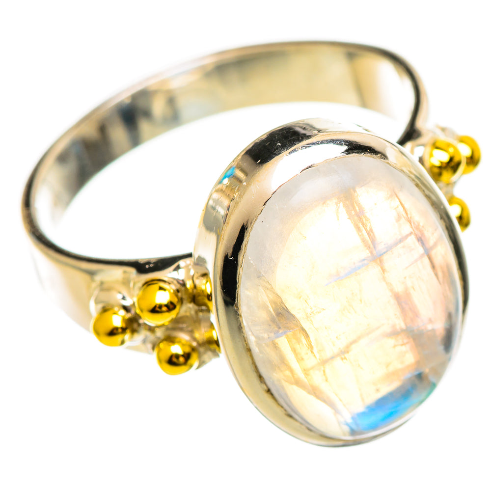 Rainbow Moonstone Rings handcrafted by Ana Silver Co - RING114190 - Photo 2