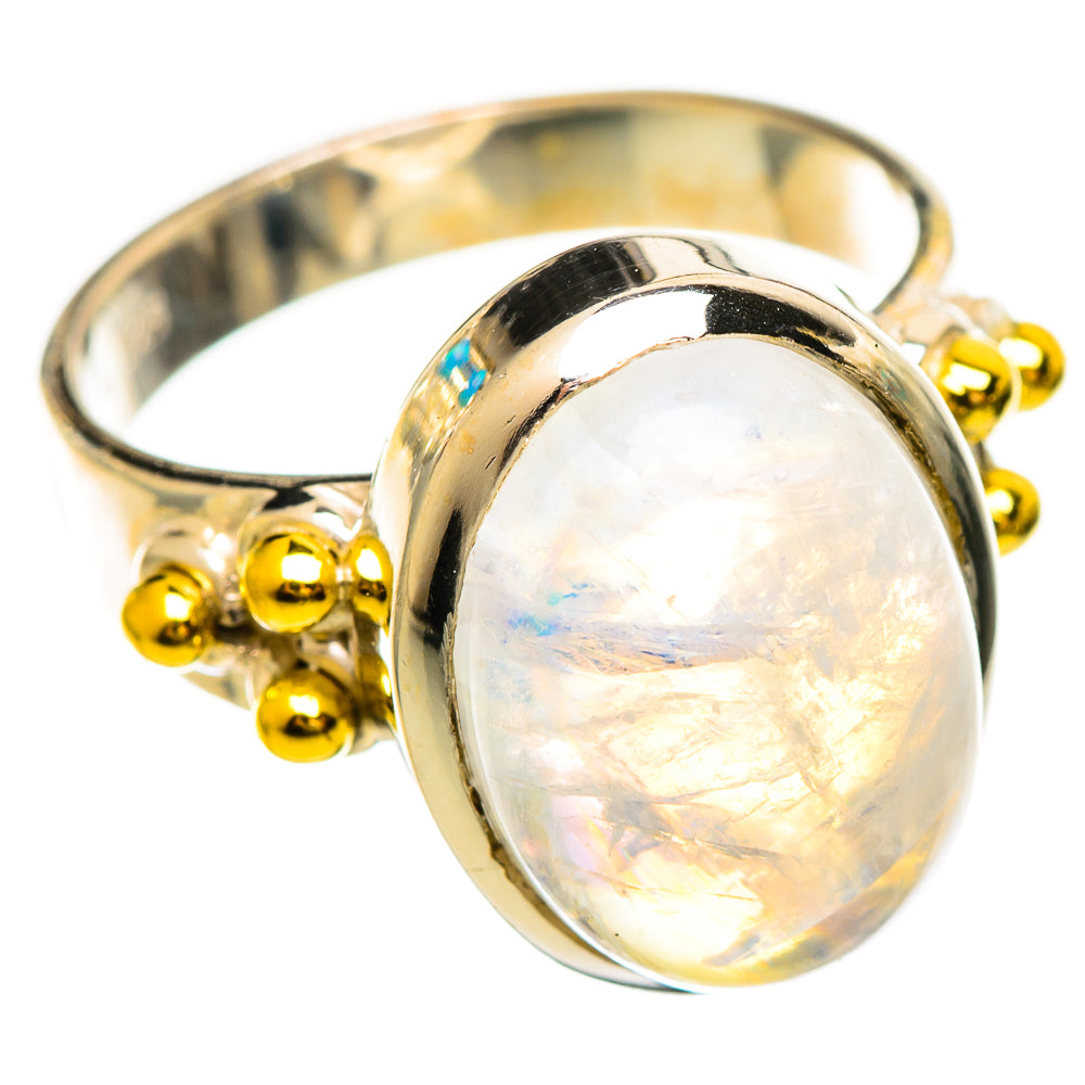 Rainbow Moonstone Rings handcrafted by Ana Silver Co - RING114208 - Photo 2